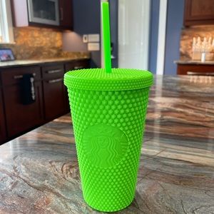 Starbucks Neon green studded cold cup